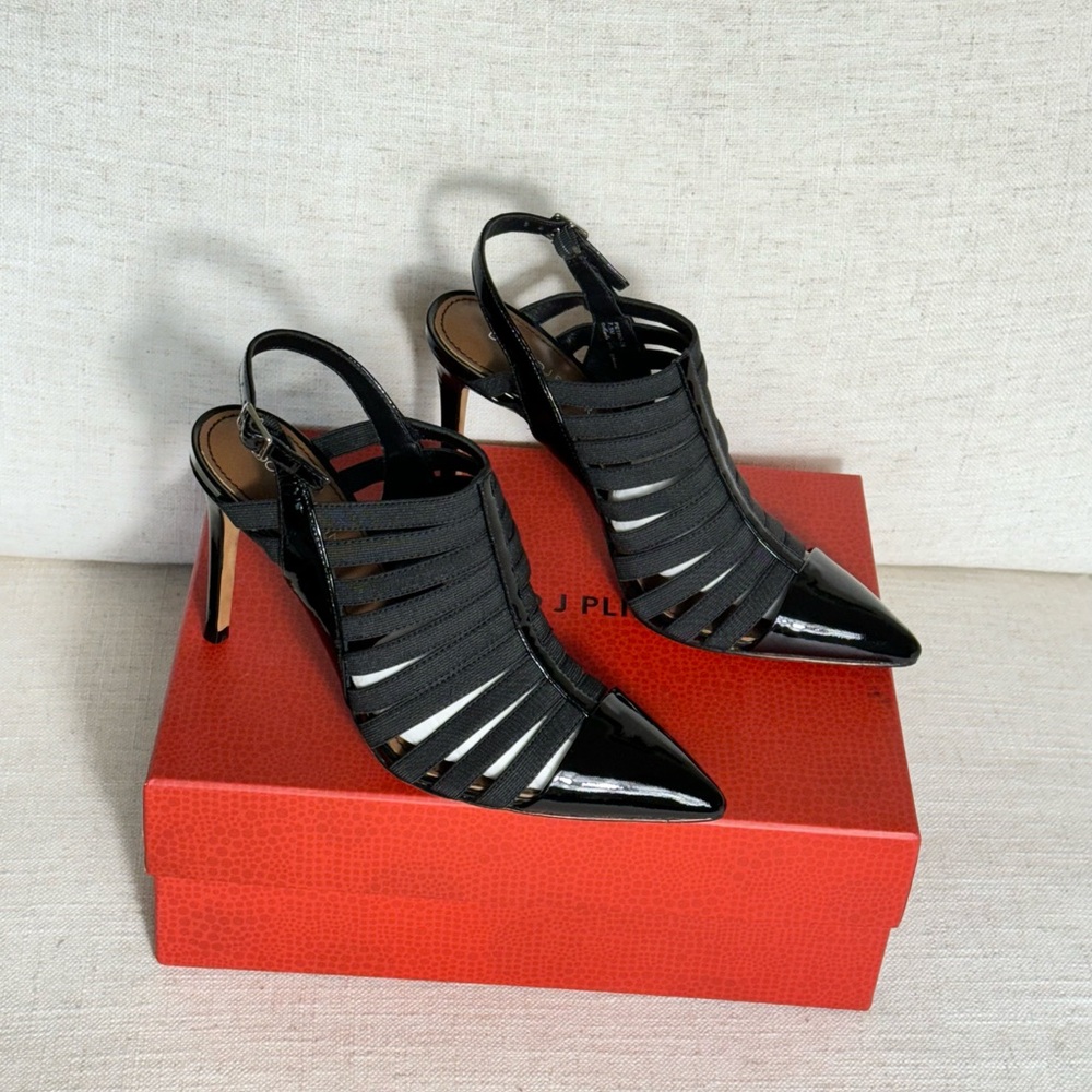 Donald J Pliner Black Cage ( Strappy ) Petro‎ Heel Size 7.5
